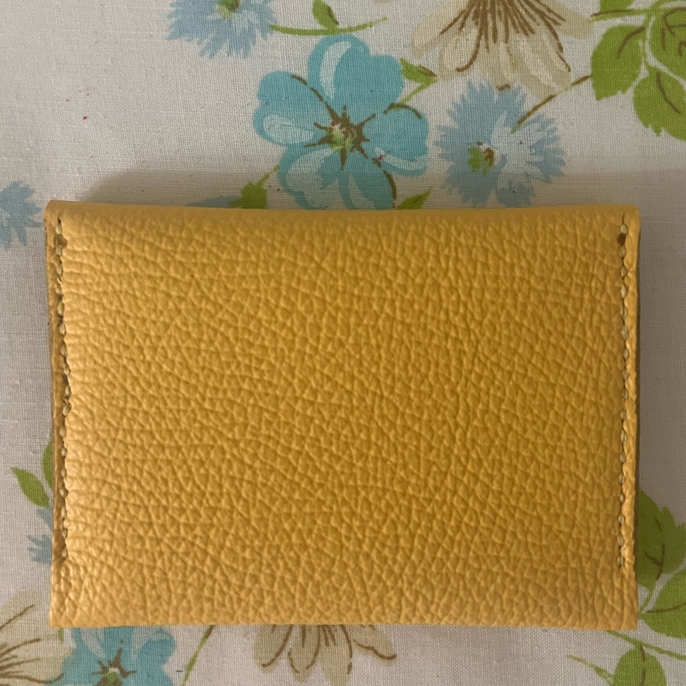 Hand Crafted Yellow Leather Wallet - Picture 5 of 5